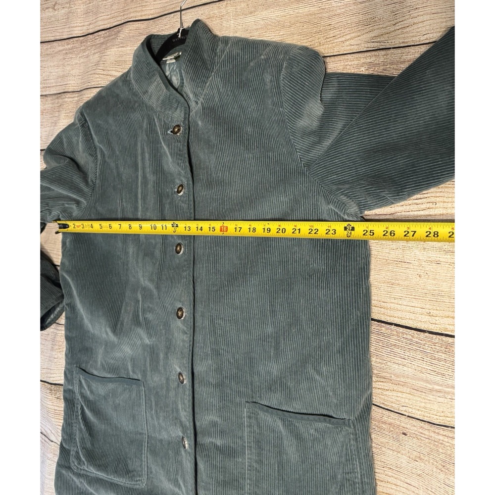 Orvis Corduroy Barn Coat Insulated Teal Blue Button Up Chore Jacket Sz 20 TubD5 - Picture 3 of 9